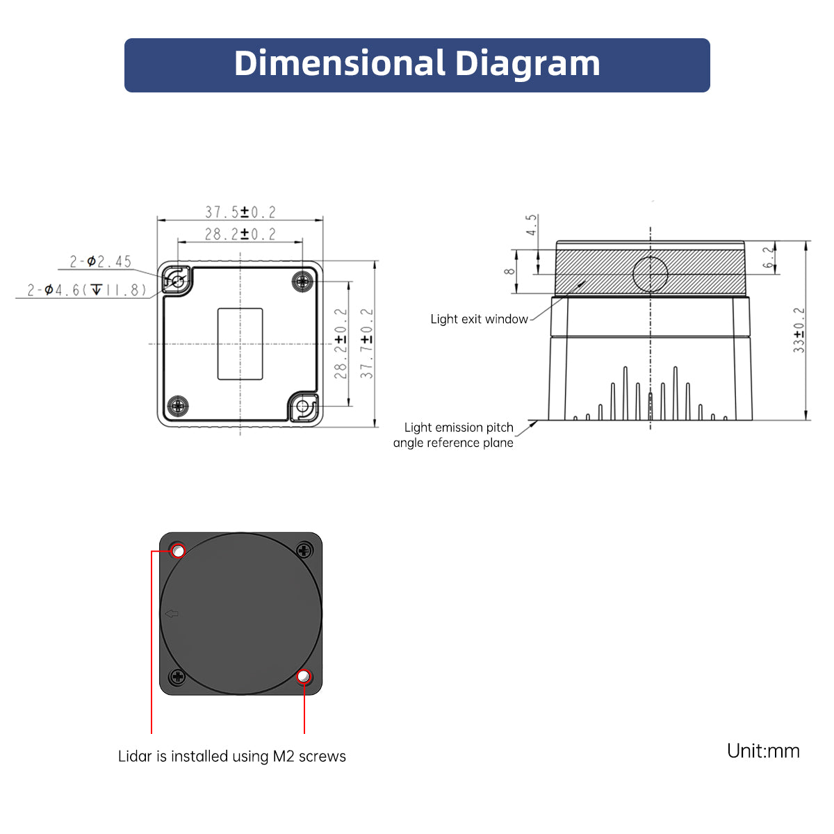 Orbbec Oradar MS200 Lidar Compatible with ROS2 Robot SLAM Mapping Navigation TOF Ranging